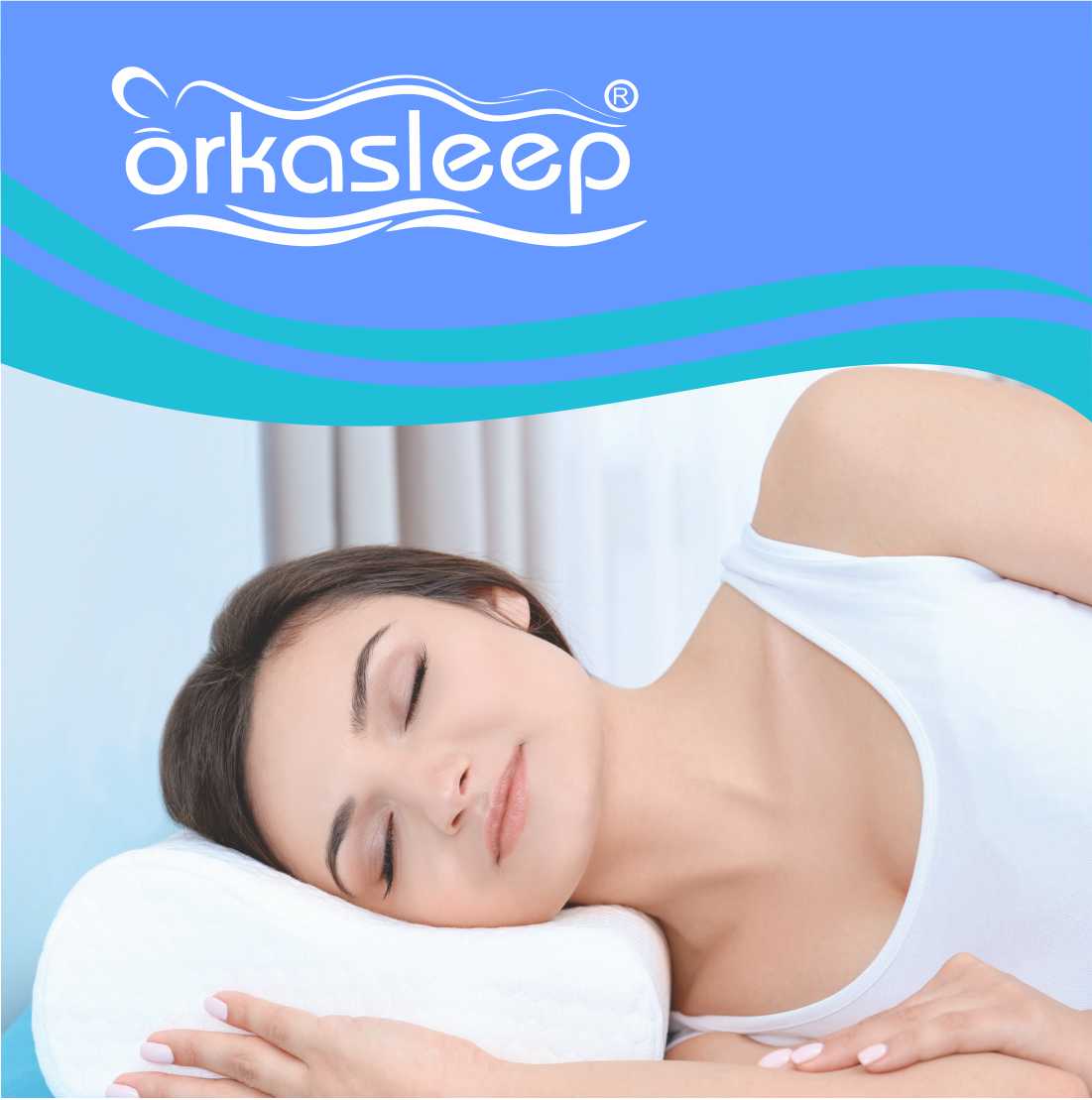 Orkasleep Eco Orthopedic Contour Neck Support Pillow for Sleeping, Neck & Shoulder Pain Memory Foam Solid Sleeping Pillow Pack of 1 view 3